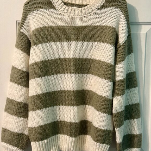 Z Supply Anders Striped Sweater – Willow Green/White – Size Small - Picture 6 of 10